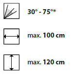 min./max. Maße